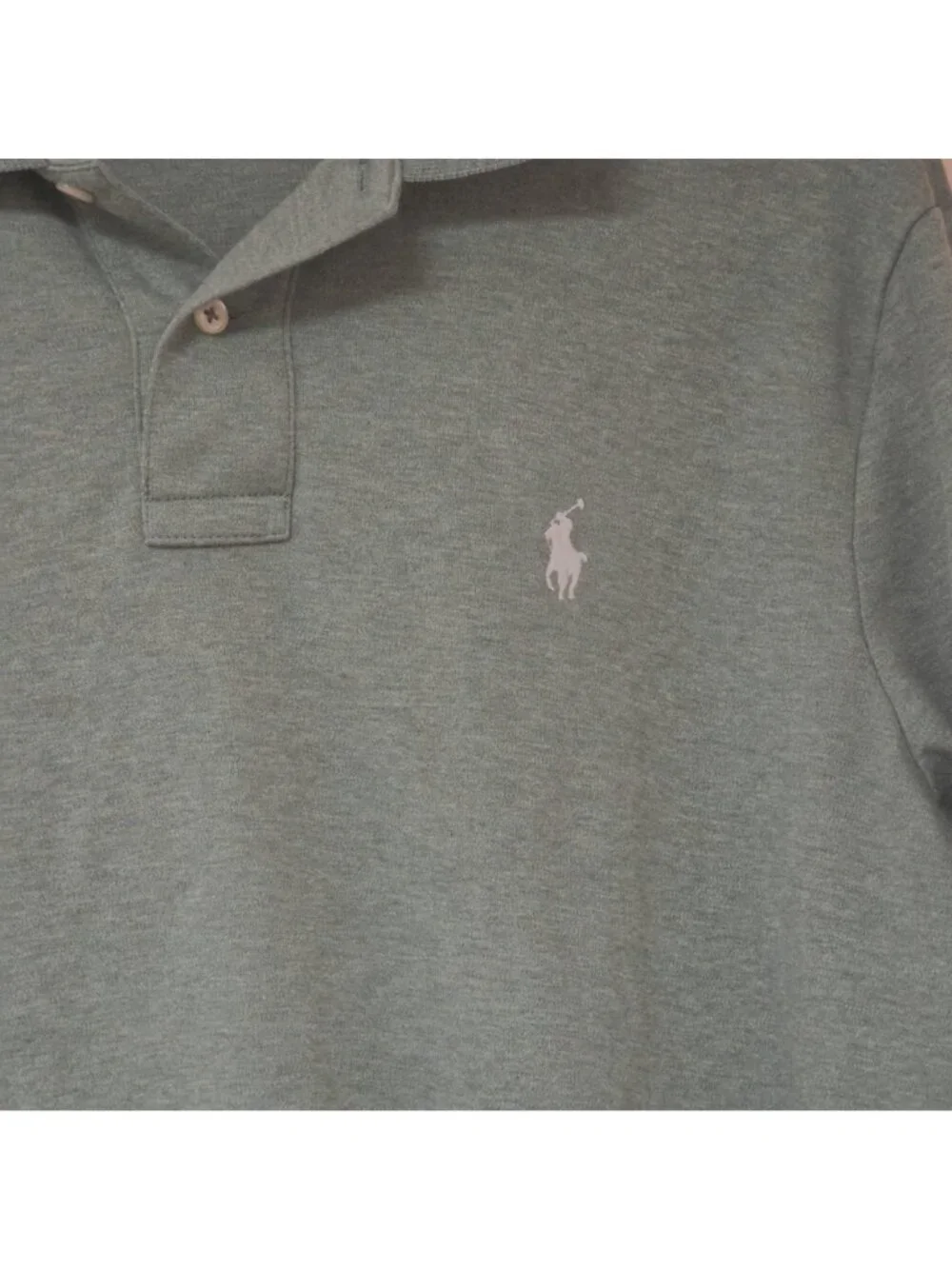 Polo Ralph Lauren Polo Shirt Long Sleeve Mens M Sage Green Logo Classic Collar